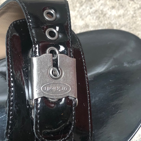 COPY - NWOB DR SCHOLL’S WOODEN SLIDES/SIZE9US/BLACK PATENT - Picture 7 of 12